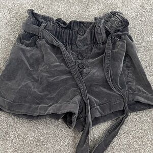 AGL Charcoal High Waist Buttoned Shorts